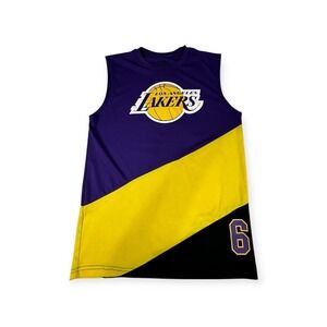 NBA Los Angeles Lakers LeBron James 6 Sleeveless Jersey Purple Yellow Small